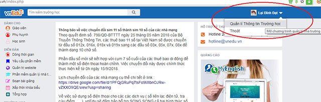 Quản lí thông tin trường học