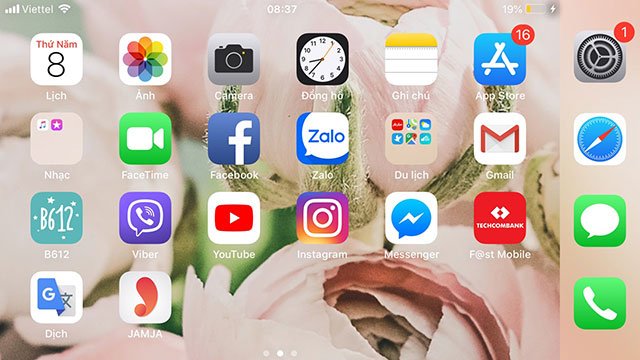 Giao diện màn hình ngang