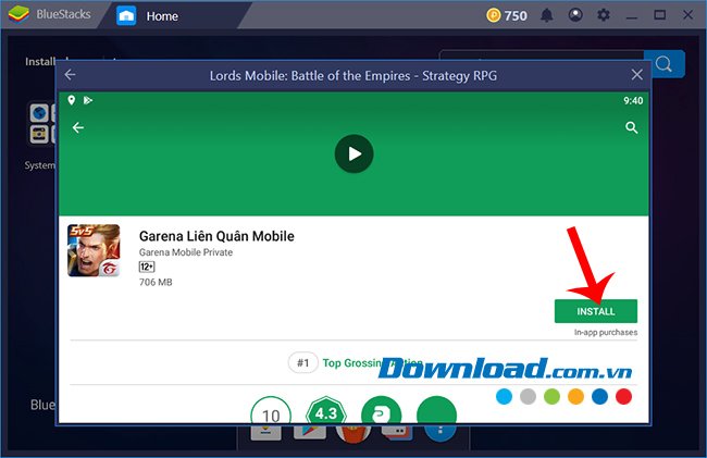 Chọn Install