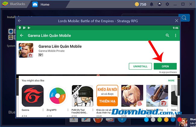 Mở game Liên quân Mobile trên giả lập