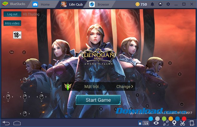 Chọn Start để vào chơi Liên Quân trên BlueStacks