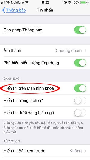 Hiển thị ngoài màn hình khóa
