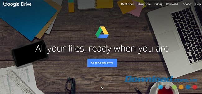 Trang chủ của Google Drive
