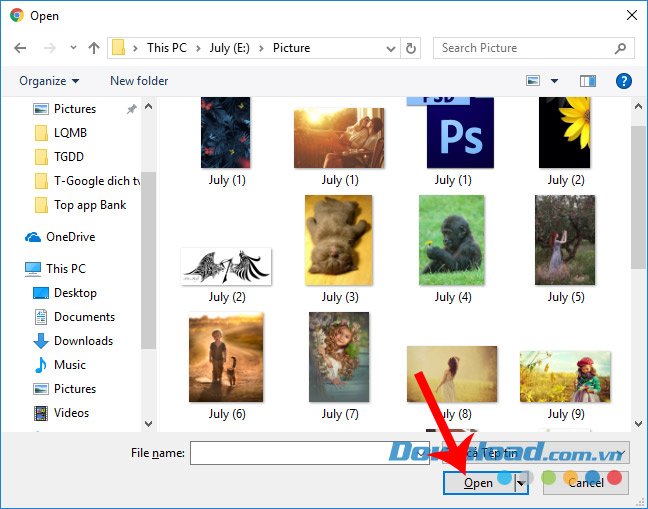 Chọn file cần dùng
