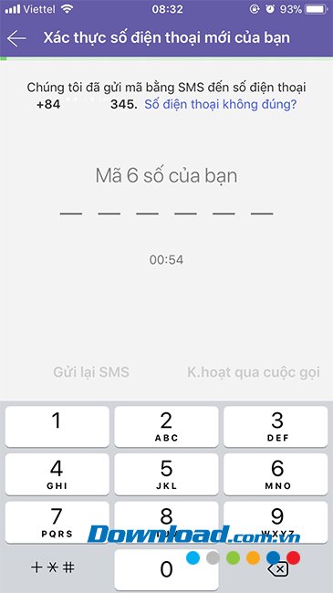 Nhập mã xác thực