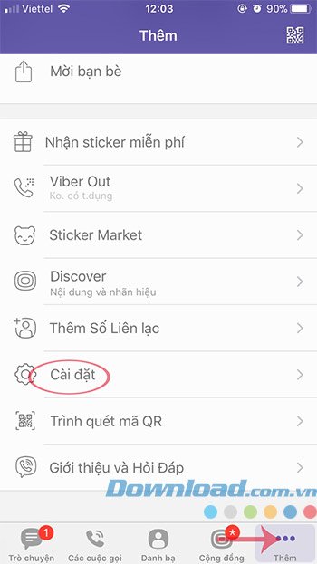 Cài đặt Viber