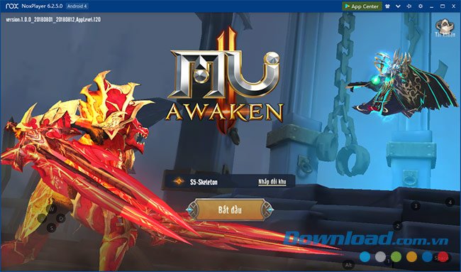 Bắt đầu vào game