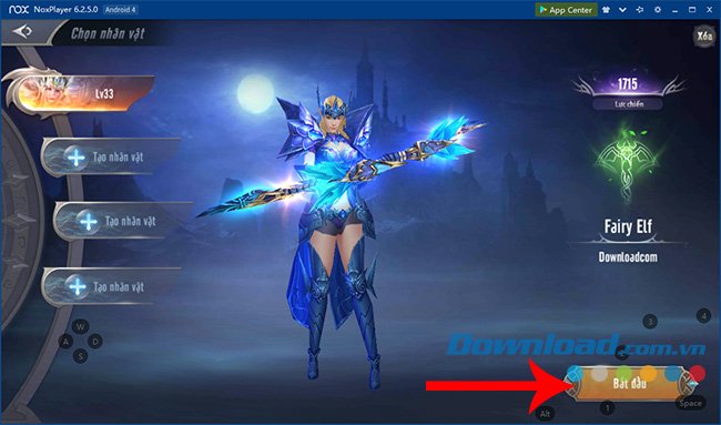 Chọn nhân vật chơi 