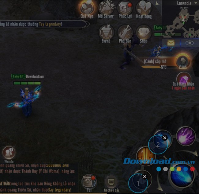 Cài đặt phím tấn công