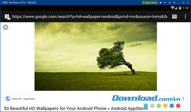 Chọn ảnh cần cài làm hình nền NoxPlayer