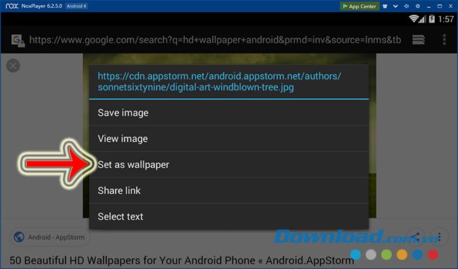 Chọn ảnh làm hình nền của NoxPlayer