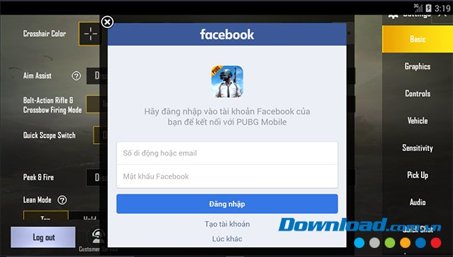 Đăng nhập tài khoản Facebook