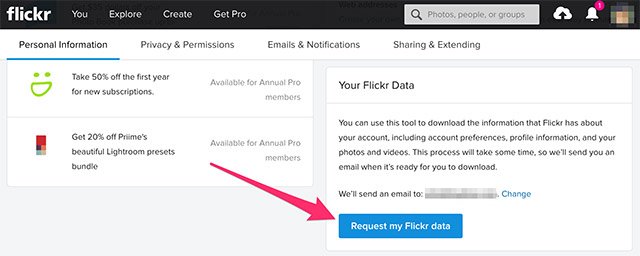 Request My Flickr Data