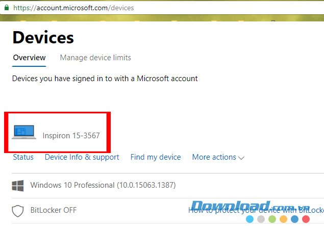 Tìm vị trí thiết bị 