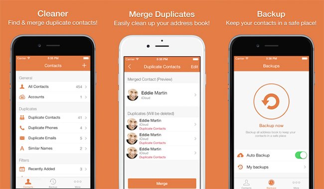 Ứng dụng xóa liên lạc trùng nhau trên iOS Cleaner Pro