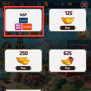 Lựa chọn mua thẻ nạp