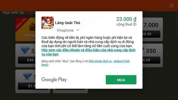 Mua game làng quái thú