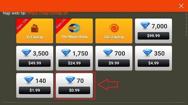 Chọn gói kim cương