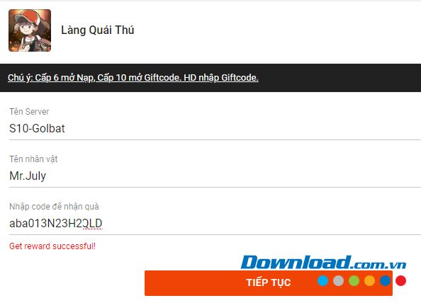 Chọn vào Tiếp tục 