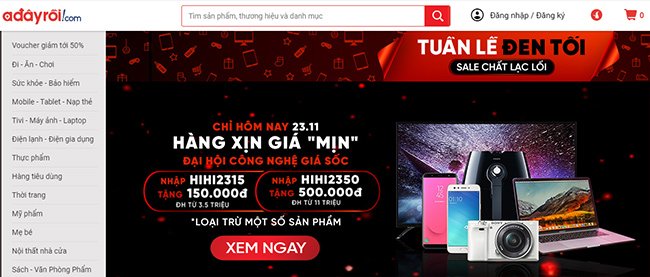 Ứng dụng mua sắm online trên điện thoại