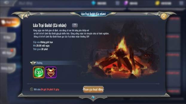 Buổi Sáng: tham gia phó bản ngày