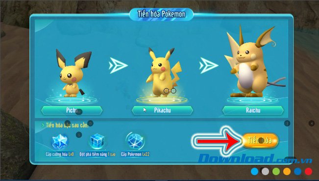 Điều kiện tiến hóa Pokemon trong Làng Quái Thú