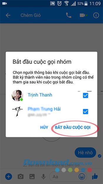 Bắt đầu cuộc gọi