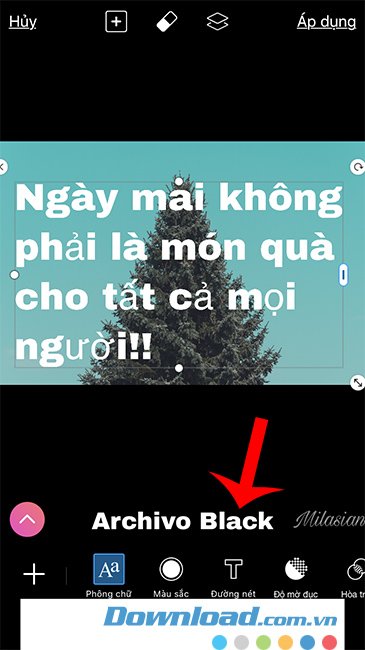 Chọn phông chữ trên PicsArt