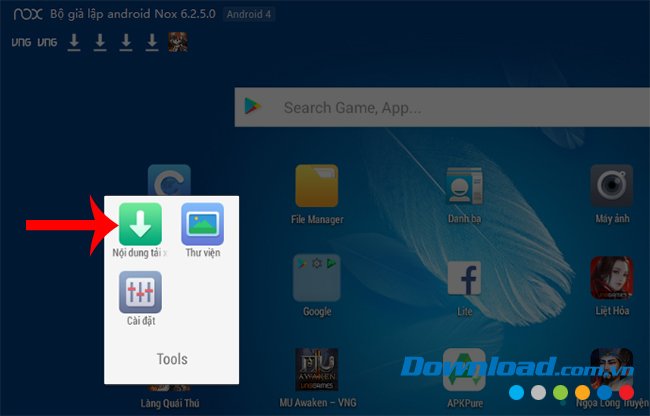 Giao diện chính của NoxPlayer