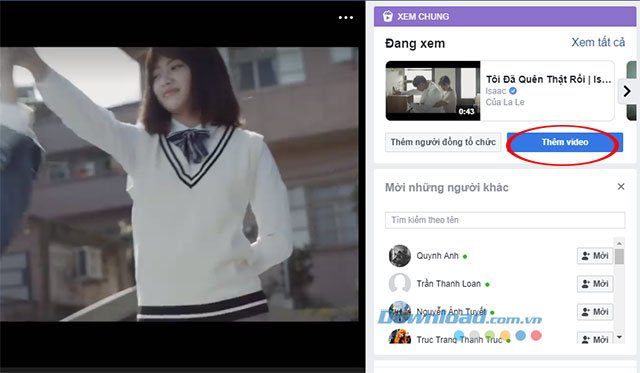 Them video bổ sung trong buổi xem chung