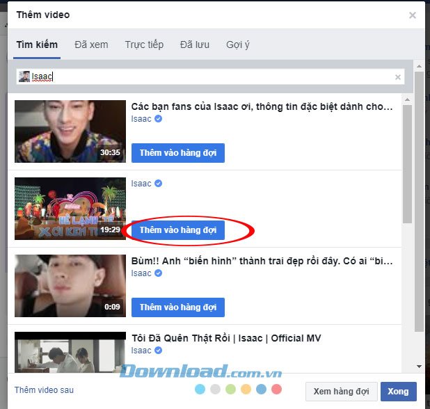 Thêm video vào buổi xem chung