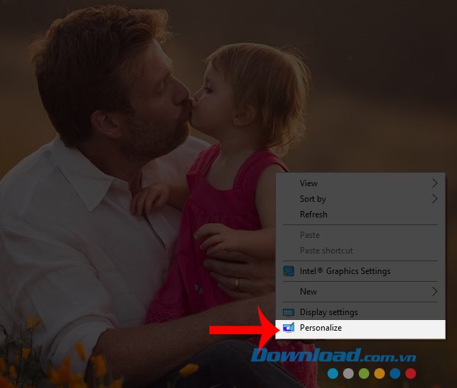 Chọn vào Perrsonal của Windows 10