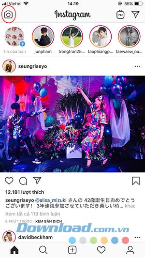 Lựa chọn đăng ảnh trên Instagram Stories