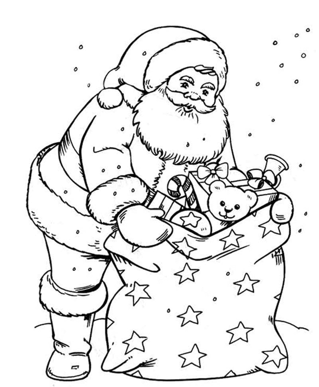 Tranh tô màu ông già Noel đi phát quà