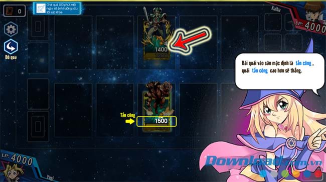 Nhận biết chỉ số tấn công của thẻ bài Yugi H5