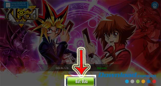 Chọn server chơi Yugi H5