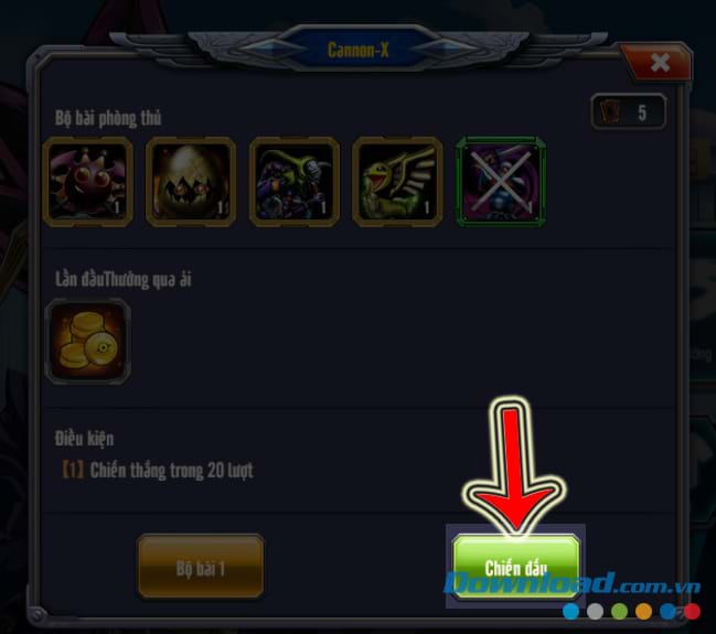 Chọn vào Chiến đấu Yugi H5