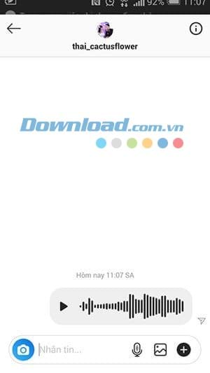 Gửi tin nhắn thoại trong Instagram