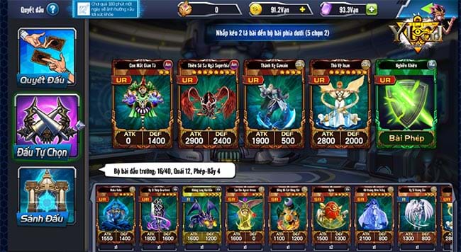 Chi tiết các lá trong bộ bài Chính Yugi H5