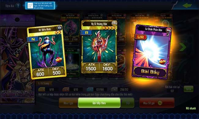 Mua thêm các thẻ bài mới trong shop