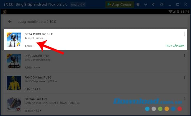 Chọn cài game PUBG Mobile bản Beta 