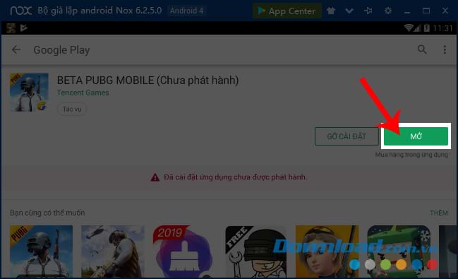 Mở game PUBG Mobile Beta 