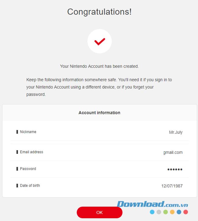 Xác thực thành công