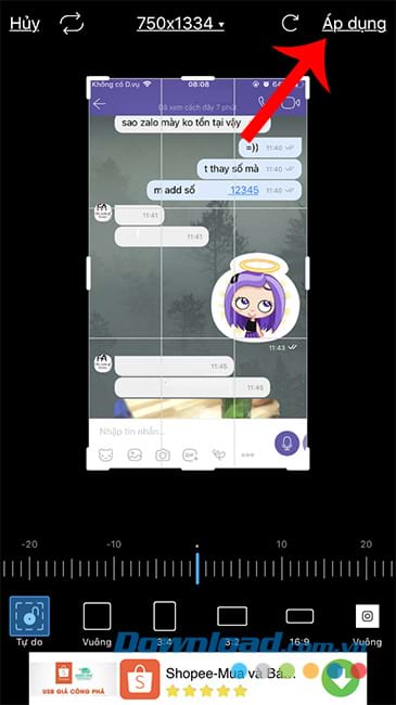 Cắt lại ảnh cần chèn