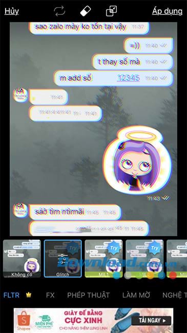 Thay đổi hiệu ứng của ảnh 