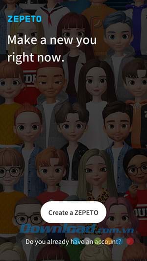 Giao diện chính của Zepeto