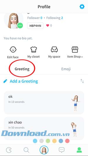 Tạo tin nhắn mới trên Zepeto