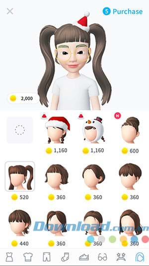 Chọn tóc tạo nhân vật