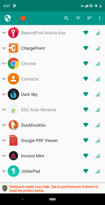 Dùng NetGuard thiết lập chặn ứng dụng