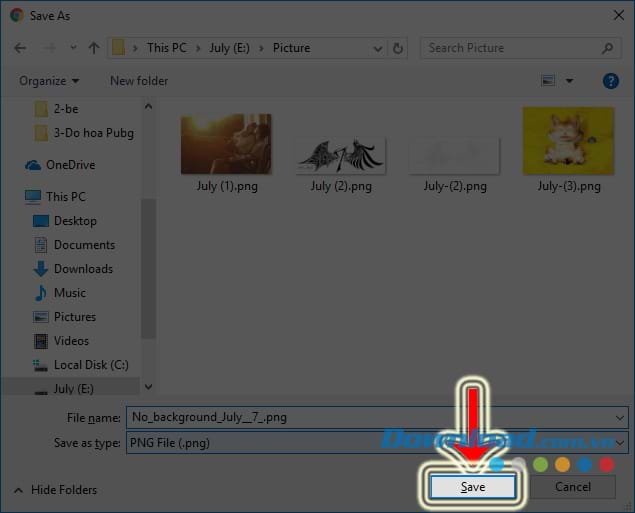 Save ảnh vào máy tính